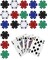 Poker Edible Cake Topper Royal Flush Cake Topper Casino Chips, Blue, 1/4 sheet size